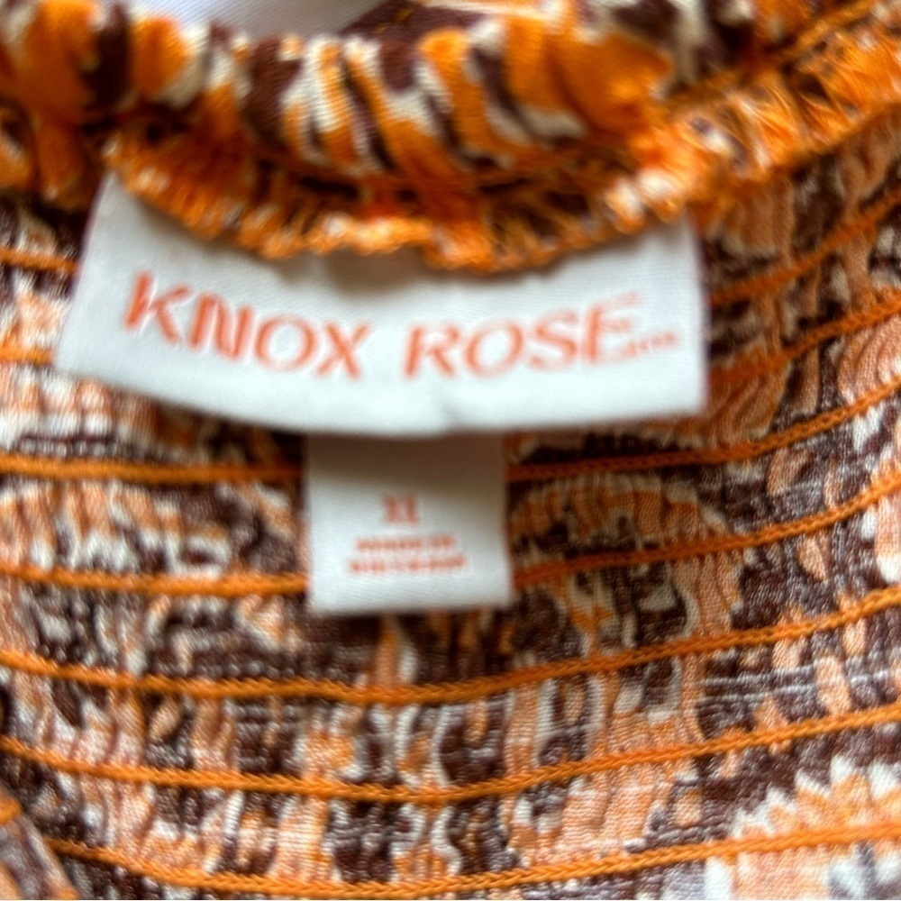 KNOX ROSE Orange Floral Halter Criss Cross Strap Midi Dress Women Sz XL NWOT - Picture 10 of 15